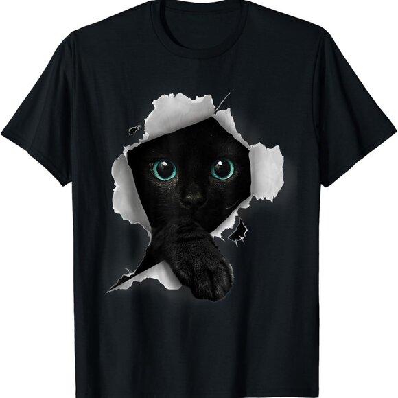 BLACK CAT TSHIRT - Picture 1 of 4